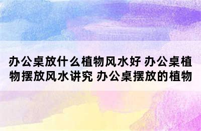 办公桌放什么植物风水好 办公桌植物摆放风水讲究 办公桌摆放的植物